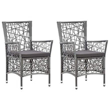 Festnight 2 pz Sedie da Esterno con Cuscini in Polyrattan Poltrone da Giardino 58 x 61 x 88 cm per Giardino Spiaggia Balcone Colore Grigio