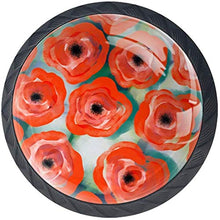 Flowers Floral Nature Wildlife Pomelli per Porta Set di 4 Pomelli per Mobili Manopole per Cassetti Cucina Armadio Vetro