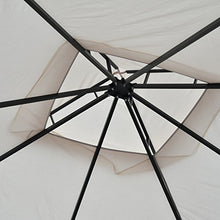 Outsunny Gazebo da Giardino 3x3M in Metallo con Tettuccio e Pareti in Poliestere Beige