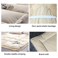 Coprimaterasso in piuma d'oca bianca, 10 cm di profondità, extra spesso, 100% cotone e tessuto a prova di piume, lavabile a casa, B, 1,8 x 2,0 m