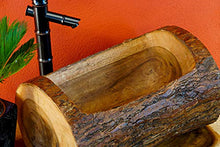Kinaree Lavabo in legno di acacia – Lavabo in legno massiccio – 50 cm spazio per bagno o WC per gli ospiti