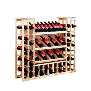LXD Portabicchieri per Vino, Supporto per Vino Rosso in Legno Massello Armadio per Vino da Terra - Può Contenere Fino a 70 Bottiglie,Colore Del Legno