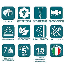 Materasso Matrimoniale Ortopedico 100% Lattice Tessuto Termo-Regolatore Outlast sfoderabile 4 lati h 22 cm 7 zone Differenziate Ergonomico e Anallergico|Relax Latex 160x195