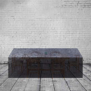 THJ - Set di mobili da giardino, impermeabile, resistente, in tessuto Oxford 210D, per set di cubi, mobili da giardino (nero, 86 x 86 x 36 cm)