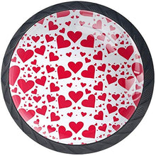 Buon San Valentino Cuore rosso amore Pomelli per Porta Set di 4 Pomelli per Mobili Manopole per Cassetti Cucina Armadio Vetro