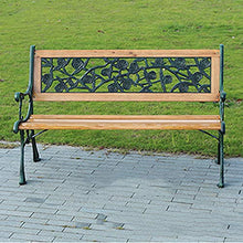 Panca da Giardino Con Terrazza Panchina da Esterno，Panchina Con Schienale E Braccioli,Panca da Cortile In Legno Massello Anticorrosivo In Ghisa,Può Ospitare 2-3 Persone, Per Il Cortile / Ingresso