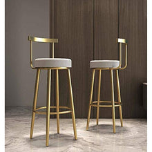 XuQinQin Sedie Cotone e Lino Bar Stool con Schienale Altezza Bar Chair Casa Bar Sgabelli da Cucina con pedana morbide Coppe Imbottite sgabelli da Bar (Size : Medium)