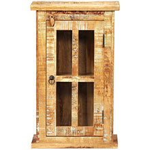 Tidyard Armadietto a Muro in Legno Massello di Recupero e Vetro 44 x 21 x 72 cm