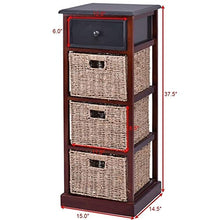 L.w.s Mobili per camera da letto Codice comodino 4 livelli in legno comodino in legno w / 1 cassetto e 3 cestelli da camera da letto mobili da camera da letto di alta qualità scatola di immagazzinaggi