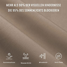 Balconio, panno parasole idrorepellente per balcone, con chiusura a corda inclusa, Poliestere, Brown, 350 x 85 cm