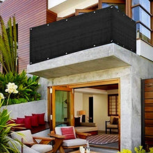 COFFEE CAT Schermo per La Privacy del Balcone, Schermo per La Privacy del Balcone per Veranda, Esterno, Cortile, Patio, Balcone per Coprire La Tenda da Sole, Resistente Ai Raggi UV, Nero