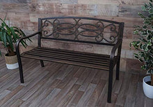 Mendler Panca panchina 2 posti da Giardino HWC-F44 Acciaio Verniciato Color Bronzo