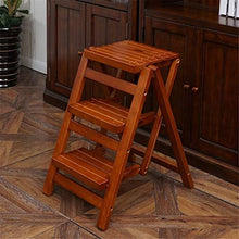 Mirui Sgabello Legno Folding Passo Sgabello Sgabello Scala Domestica scaletta Pieghevole di Legno di Gomma a Doppio Uso Multifunzionale Risparmiare Spazio, Peso 120kg Bearing
