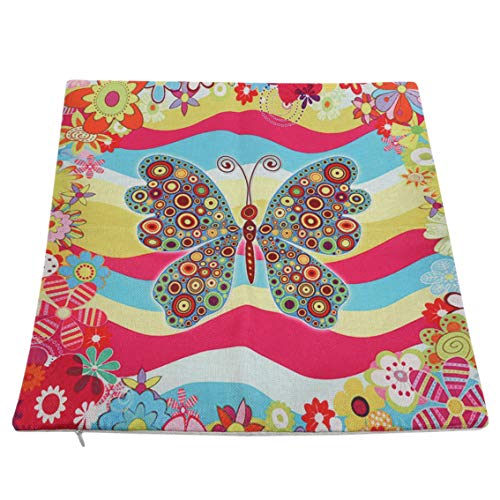 Weiy - Set di cuscini decorativi, motivo: fiori e uccelli, farfalle, Flax, come da immagine8., 44.8*43cm