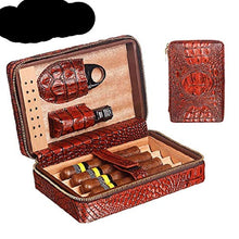 NIHAOA Accessori del Sigaro Corrosione Cigar Box-Rivestito Cedro Cigar Humidor Custodia da Viaggio/Cutter Set Accendino con umidificatore e Cedar Vassoio Buon apporto di umidità
