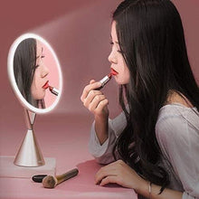 Specchio di Trucco Illuminato LED con 30 Rotazione Trucco Rotondo Base Antiscivolo