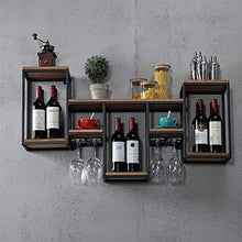 LDM Mensole galleggianti, Mensole galleggianti Mensole Decorative in Stile retrò, Espositore portaoggetti, Portabottiglie per Vino in Legno massello Portabottiglie per Vino per Soggiorno
