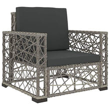vidaXL Set Divani da Giardino 6 pz con Cuscini Foderati Lavabili Modulare Leggero Elegante Arredi da Esterno in Polyrattan Grigio Telaio in Acciaio