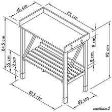WONDERMAKE Tavolo da Lavoro in Legno di Ciliegio per Giardinaggio, Resistente a Intemperie, Per Giardini Balcone, Piano Zincato per Uso Esterno, CO2 neutro, 85x45x92 cm, Marrone Scuro Nero