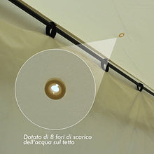 Outsunny Gazebo da Giardino 3x4m in Metallo con Doppio Tetto 4 Tende Laterali Crema