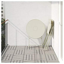 Tok Mark Traders SALTHOLMEN Tavolo+2 sedie pieghevoli, da esterno, beige resistente e facile da pulire, set da pranzo per esterni, mobili da giardino, prodotti per esterni, ecologici.