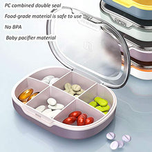 Astuccio portapillole, portapillole, portapillole, 4/6 scomparti, visibile e trasparente, scomparto portatile per pillole diviso, porta medicinali per uso quotidiano/viaggio
