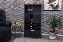 Mendler Portabottiglie Mobile per Vini HWC-F66 35x62x120cm Marrone Scuro