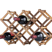 Cabilock Portabottiglie di vino pieghevole in legno marrone rustico porta bottiglie di vino - 10 bottiglie