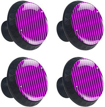 Motivo a strisce di colore nero rosa Pomelli per Porta Set di 4 Pomelli per Mobili Manopole per Cassetti Cucina Armadio Vetro