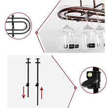 Appeso bicchiere di vino Rack Calice da vino rosso Calice da appoggio Scaffale da vino rovesciato (Color : Black, Size : L80xW25cm)
