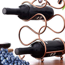 TOPBATHY Portabottiglie in metallo per 4 bottiglie di vino, supporto decorativo per bottiglie di bevande, liquori, champagne (bronzo)