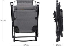 WUY Pieghevole Sedia a Sdraio Spiaggia per terrazza all'aperto Poltrona Relax Giardino Ufficio per Ufficio Camping Picnic Sun Lounger-Nero