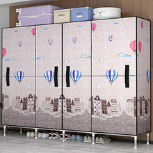 XYBB Armadio Camera da Letto Tubo d'Acciaio Thicken Tutto in Acciaio Telaio Doppia Casa Camera da Letto Open Door Assemblaggio Hanging Come Mostrato 5