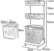 AINIYF Bagno Bagno Doccia Mensola Organizzatore Sporco Hamper Mobile Lavatrice Multifunzione Piano Indipendente Punch Libero di plastica 2/3 Tier, 3 Colori