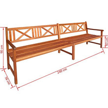 Festnight Robusta Panca da Giardino in Legno Massello di Acacia 240x56x90 cm Marrone