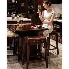 Sgabello Alto in Legno Massello Sgabello da Bar Cabinet Sgabello per La Casa Dell'isola in Stile Europeo Sedia da Bar in Cuoio (Color : D, Size : 42 * 31 * 65cm)