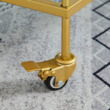 YIN YIN Carrello per Ripiani Carrello ripiano ， ripiano in Metallo Elegante e indossabile Bella Cucina Bagno Ristorante mensola del Carrello del Vino di Fascia Alta, Oro ， 67X32X80CM Carrello a rulli