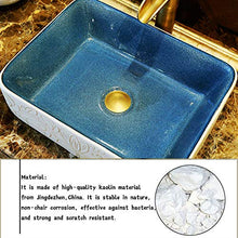HEIFEN Lavabo Lavabo da appoggio in Ceramica Lavabo da appoggio Lavabo Rettangolare Lavabo da Toilette Classico Retro Style Lavabo 48 * 38 * 15cm C