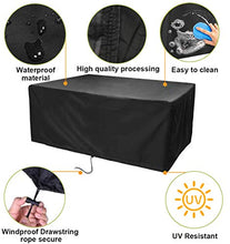 WYYL Copertura Tavolo Esterno, Copertura per Mobili da Giardino, Resistente allo Strappo, Tessuto 420D Oxford Quadrato Protezione Cover, Rettangolare, Impermeabile, Antivento, Anti-UV