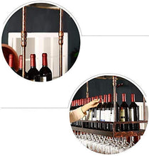 FYHH-JZHY Portabicchieri da Vino Rosso A Soffitto Portabicchieri da Appendere Portabottiglie Alto Regolabile in Altezza Portabottiglie Facile da Installare, Nero, 100 Cm