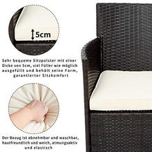 Belissy Set di mobili da giardino in rattan sintetico, poltrone da giardino moderne, mobili da balcone, set da 2 persone, 1 tavolo e 2 poltrone, set per balcone e terrazzo (rattan marrone)