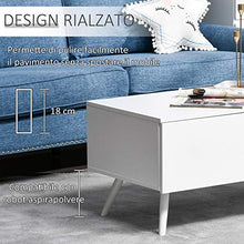homcom Tavolino da Salotto Stile Nordico con 2 Cassetti, Mobiletto Moderno Casa e Ufficio, Bianco e Rovere, 110x60x45cm