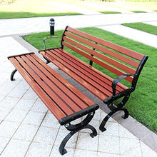 Panchina da giardino per esterni panchina in metallo, panchina in legno anticorrosivo resistente alle intemperie e telaio in lega di alluminio, panchina da giardino comunitaria con schienali