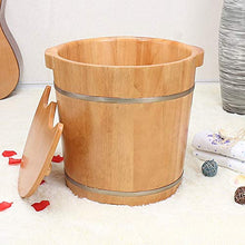 Goodvk Secchio per pediluvio Domestico Pediluvio Barile accresciuta con Il Coperchio in Legno massello Piede Botti di Rovere for la casa e la Salute (Colore : Marrone, Dimensione : 38x38x38cm)