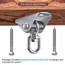 Besthouse 2 Pezzi Gancio per Soffitto, SUS304 Acciaio Inossidabile, Muto, Gancio per soffitto Suspension,4 Viti per Legno, Yoga, Amaca, Sacco da Boxe, capacità di Carico Fino a 400Kg