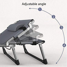 XUSHEN-HU Sedia Pieghevole Heavy Duty con Cuscino, Grigio Extra Largo Sdraio for Il Campeggio Esterno, 350kg