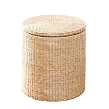 WYJW Poggiapiedi ottomano con Contenitore a cubo, Sgabello per Scarpe, Sgabello per ripostiglio in Rattan, Sgabello per Pouf, Sgabello per Divano, Soggiorno, Camera da Letto, Sgabello (