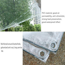 NIANXINN Telone Impermeabile in PVC Trasparente con Occhielli,Telone in Plastica Antipioggia Trasparente da 0,35mm,per Gazebo Esterno in Serra Telo di Copertura Protettivo,400g / M2 (2.4x5m/8x16.4ft)