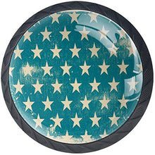 Stelle blu patriottico grunge Pomelli per Porta Set di 4 Pomelli per Mobili Manopole per Cassetti Cucina Armadio Vetro