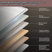 Specchio da Parete per Bagno 400x600 / 400x700 / 700x500mm con luci a LED, IP44, Specchio da Trucco Ovale a LED/Specchio da Barba, Specchio Luminoso a LED per Hotel/Camera da Letto/Bagno/salo